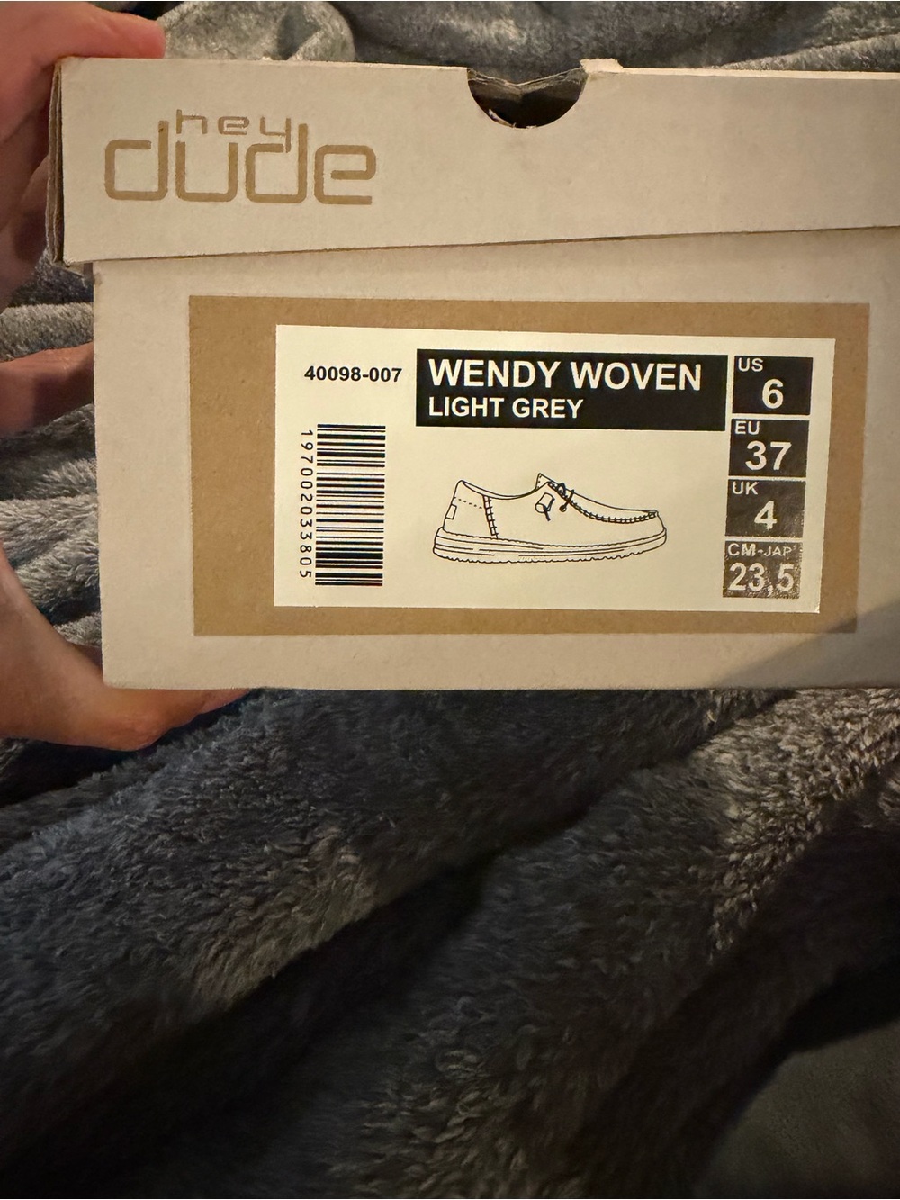 Hey Dude Wendy Woven Light Grey Women's Slip-On Casual Shoes